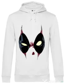 Hoodie barbat cu gluga Deadpool mask Alb