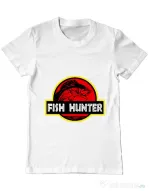 Tricou ADLER barbat Fish hunter Alb