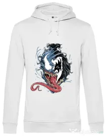 Hoodie barbat cu gluga Venom kiss Alb