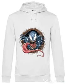 Hoodie barbat cu gluga Venom rise Alb