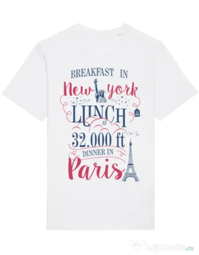 Tricou STANLEY STELLA barbat Breakfast in New York Alb