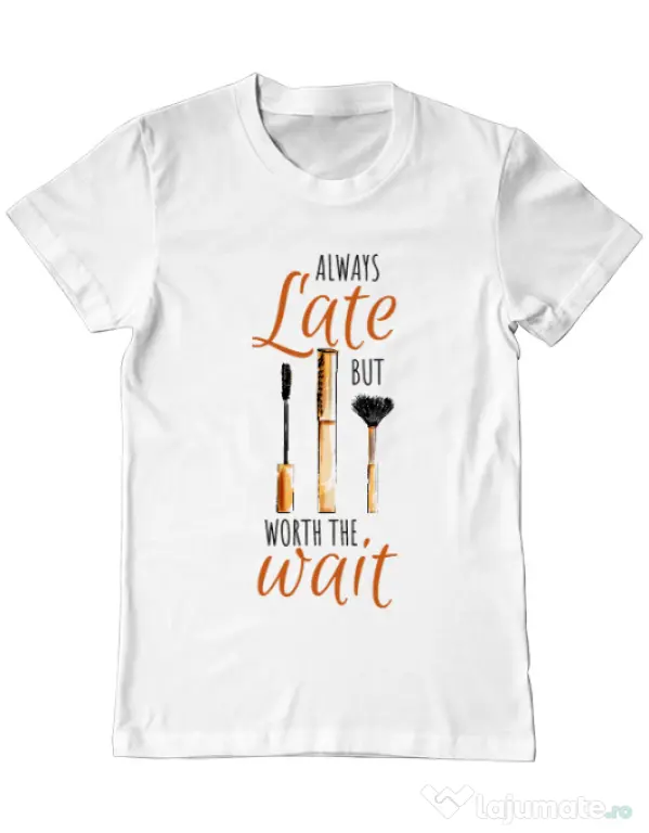 Tricou ADLER barbat Always late Alb