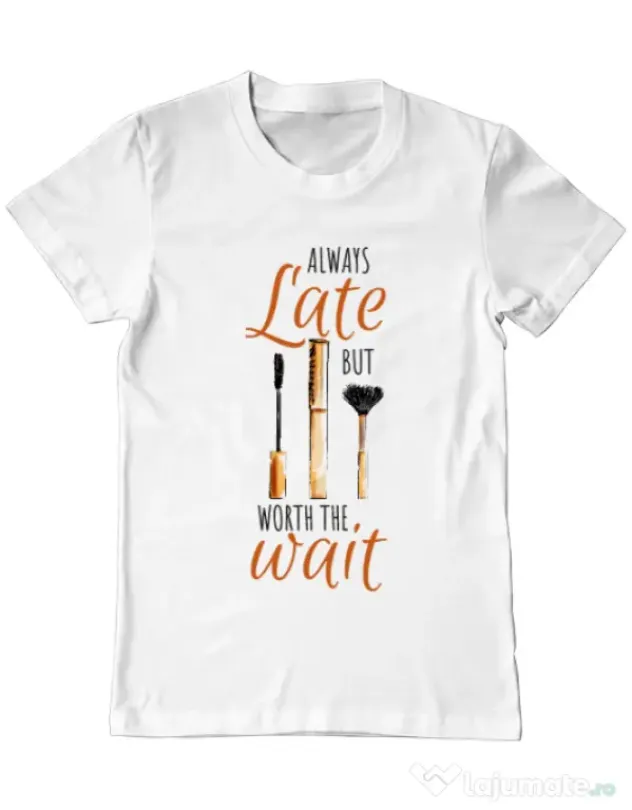 Tricou ADLER barbat Always late Alb