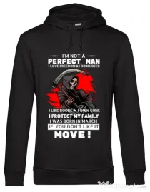 Hoodie barbat cu gluga I am not a perfect man Negru