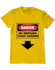 Tricou ADLER barbat Danger No Smoking Galben