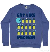 Bluza ADLER barbat Eat Like Pacman Albastru melanj
