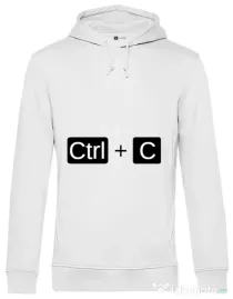 Hoodie barbat cu gluga Ctrl Copy Alb
