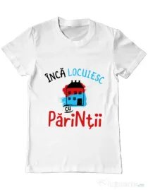 Tricou ADLER barbat Inca locuiesc cu parintii Alb