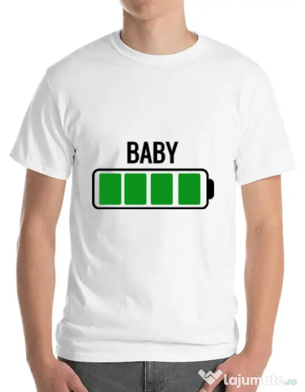 Tricou ADLER barbat Baby battery Alb