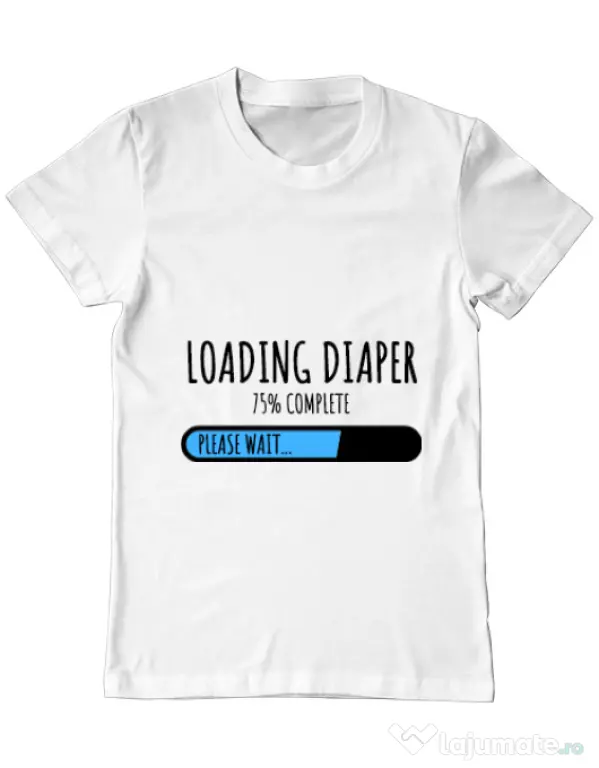 Tricou ADLER barbat Loading diaper Alb