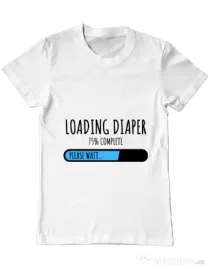 Tricou ADLER barbat Loading diaper Alb