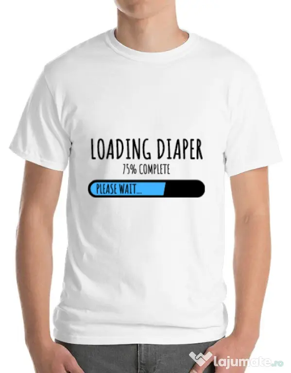 Tricou ADLER barbat Loading diaper Alb