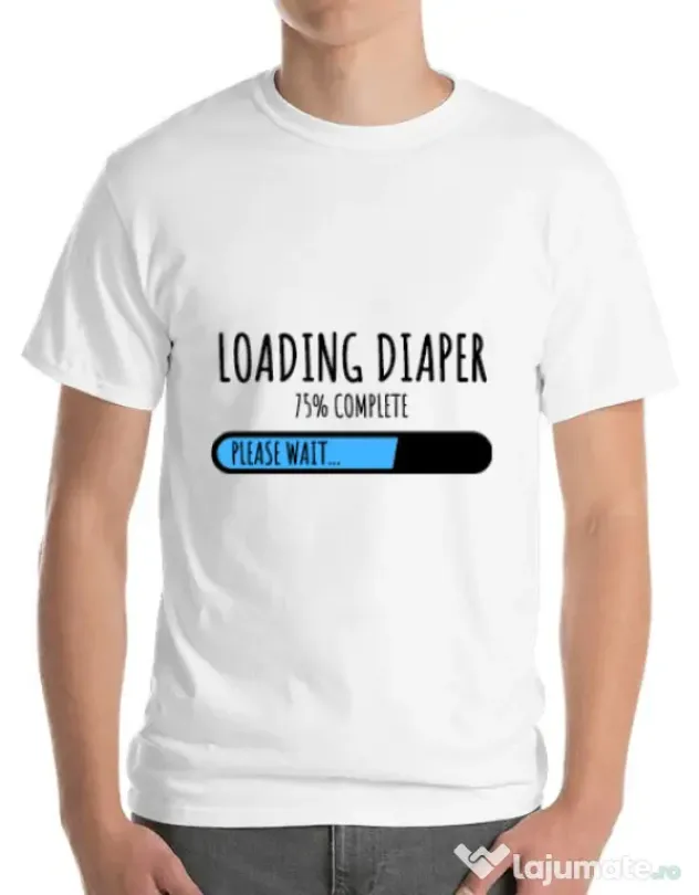 Tricou ADLER barbat Loading diaper Alb