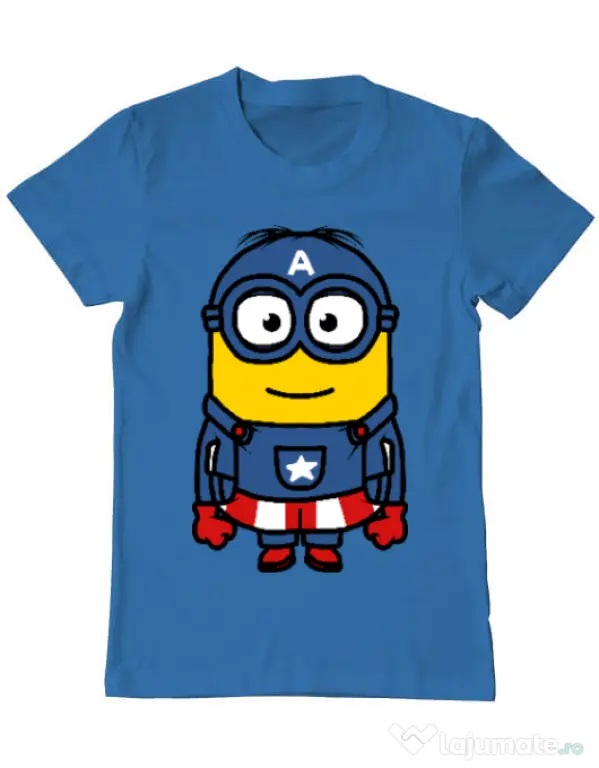Tricou ADLER barbat Captain minion Albastru azuriu