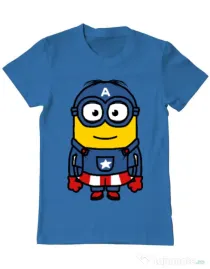 Tricou ADLER barbat Captain minion Albastru azuriu