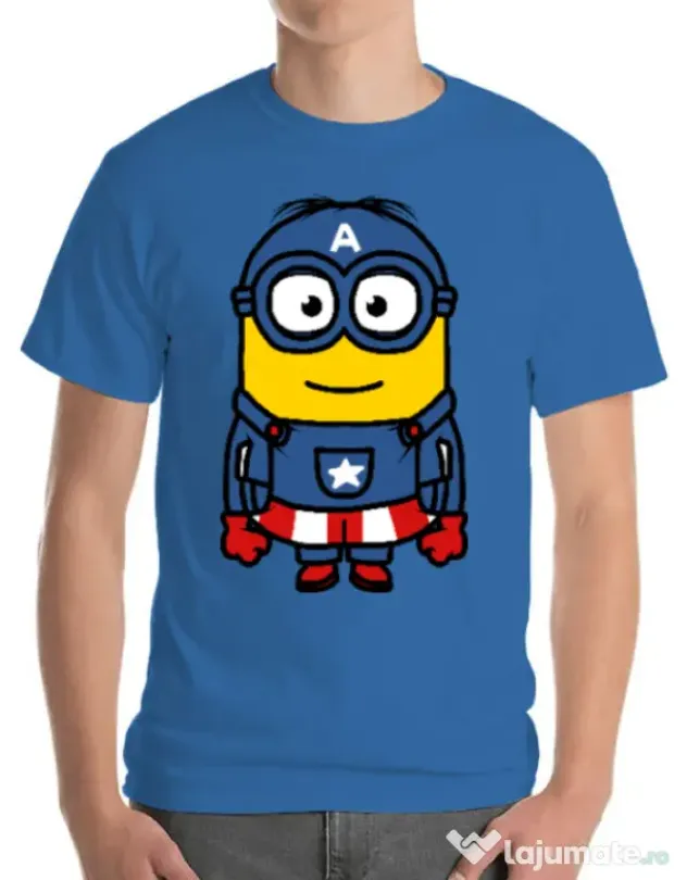 Tricou ADLER barbat Captain minion Albastru azuriu