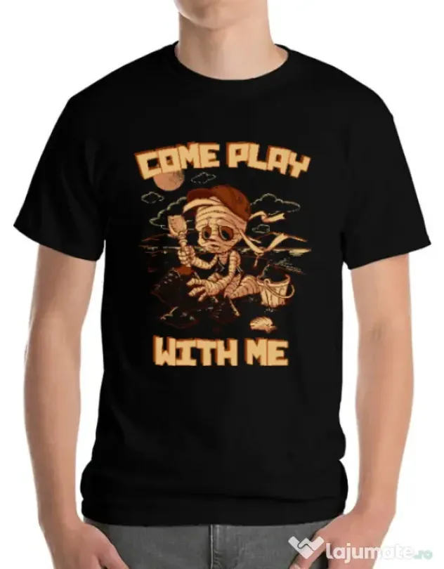 Tricou ADLER barbat Come play with me Negru