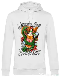 Hoodie barbat cu gluga Mirada Del Serpiente Alb