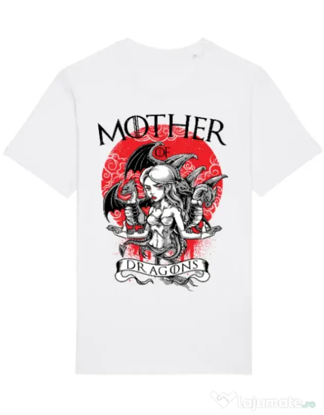 Tricou STANLEY STELLA barbat Mother of dragons Alb