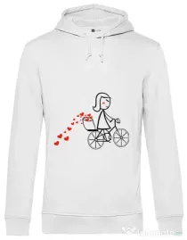 Hoodie barbat cu gluga Dovezi de dragoste 1 Alb