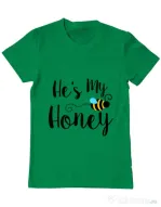 Tricou ADLER barbat He is my honey Verde mediu