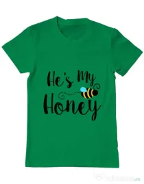 Tricou ADLER barbat He is my honey Verde mediu