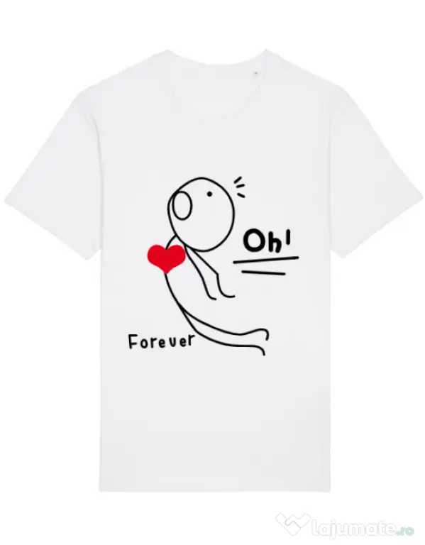 Tricou STANLEY STELLA barbat Our love story 2 Alb