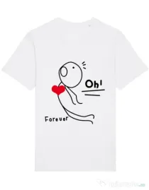 Tricou STANLEY STELLA barbat Our love story 2 Alb