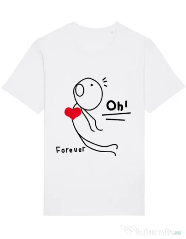 Tricou STANLEY STELLA barbat Our love story 2 Alb