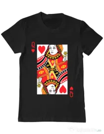 Tricou ADLER barbat Queen of hearts Negru