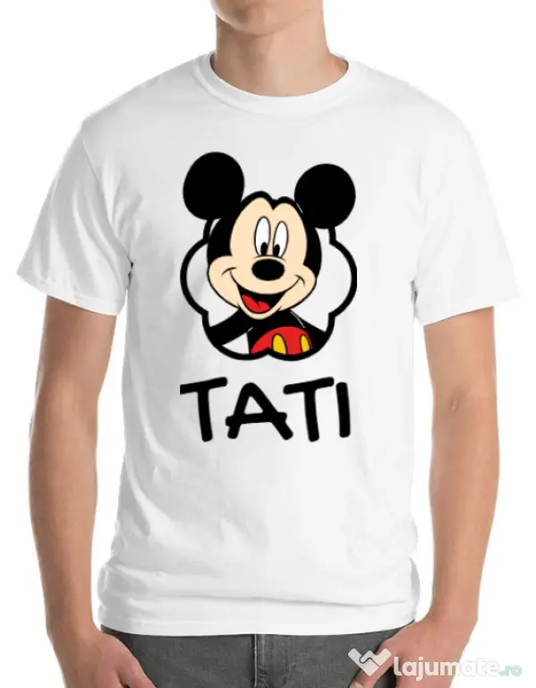 Tricou ADLER barbat Mouse daddy Alb