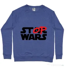 Bluza ADLER barbat Stop wars Albastru melanj