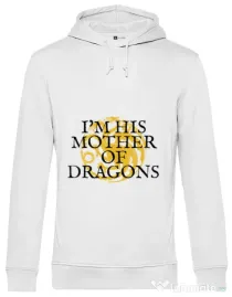 Hoodie barbat cu gluga His mother of dragons Alb