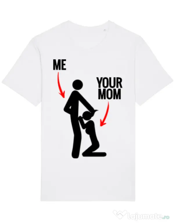 Tricou STANLEY STELLA barbat Me your mom Alb