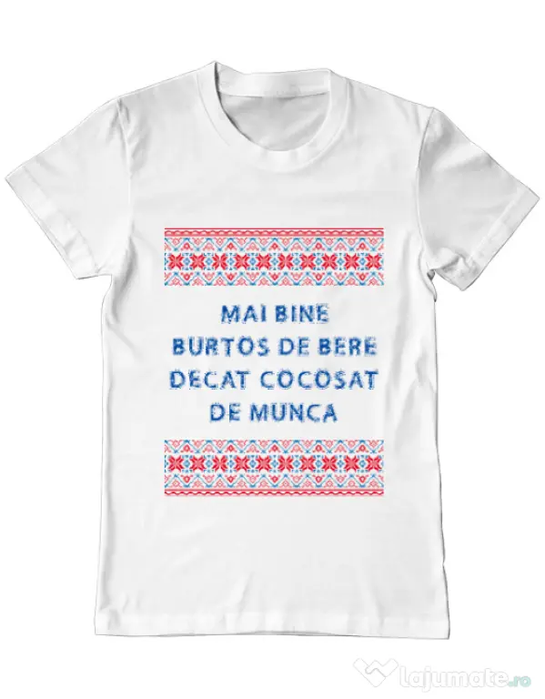 Tricou ADLER barbat Burtos de bere Alb