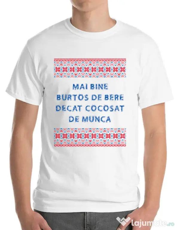 Tricou ADLER barbat Burtos de bere Alb