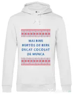 Hoodie barbat cu gluga Burtos de bere Alb