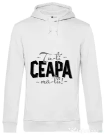 Hoodie barbat cu gluga Ceapa ma-tii Alb