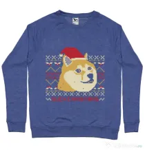 Bluza ADLER barbat Doge christmas Albastru melanj