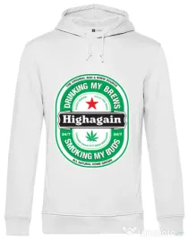 Hoodie barbat cu gluga Highagain Alb