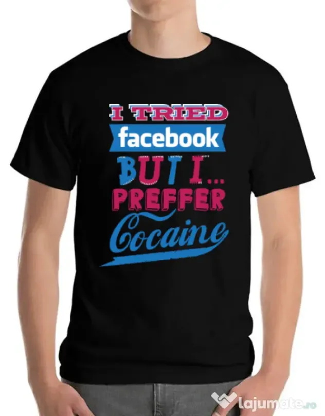 Tricou ADLER barbat I tried Bacebook Negru
