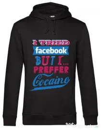 Hoodie barbat cu gluga I tried Bacebook Negru