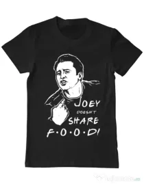 Tricou ADLER barbat Joey doesnt share food Negru