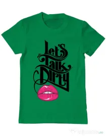 Tricou ADLER barbat Lets talk dirty Verde mediu