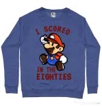 Bluza ADLER barbat I scored in the eighties Albastru melanj