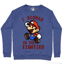 Bluza ADLER barbat I scored in the eighties Albastru melanj
