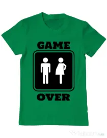 Tricou ADLER barbat Game over pregnant Verde mediu