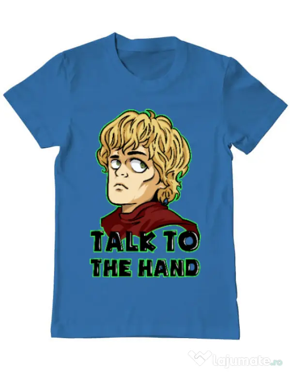 Tricou ADLER barbat Talk to the hand Albastru azuriu