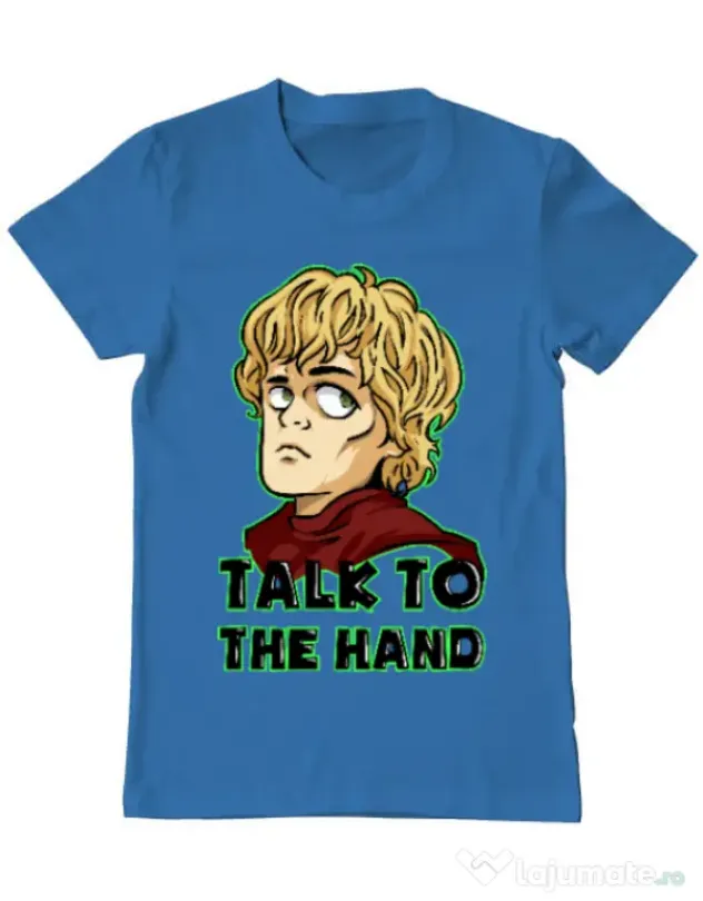 Tricou ADLER barbat Talk to the hand Albastru azuriu