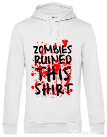 Hoodie barbat cu gluga Zombies Alb
